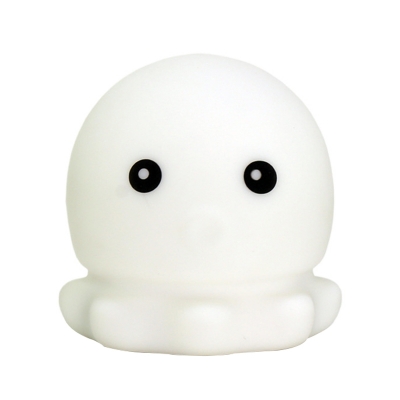 7-Color Changeable Octopus Mini Night Lamp Kids Rubber White Chargeable LED Table Lighting for Baby Room