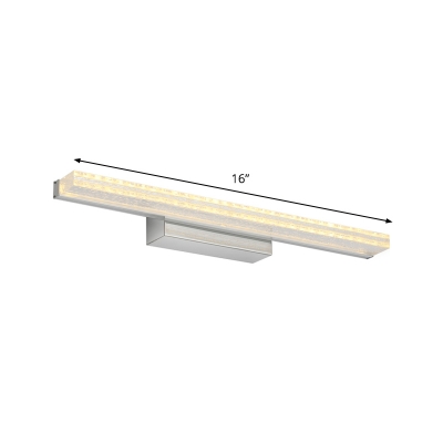 Acrylic Bar Surface Wall Sconce Minimalist LED Vanity Lighting Ideas in Silver, Warm/White Light