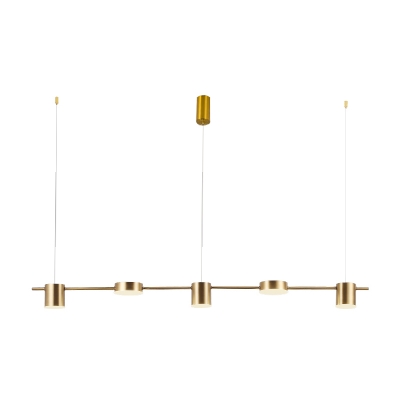 Circular Chandelier Lamp Modernist Metallic 3/5 Heads Black/Gold Down Lighting Pendant in Warm/White Light