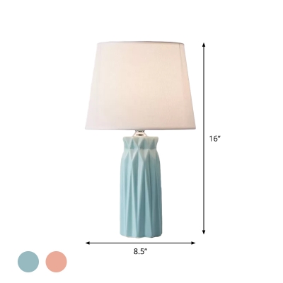 Fabric Conical Shade Night Table Light Modernist 1-Bulb Task Lighting in Pink/Blue for Kids Bedroom