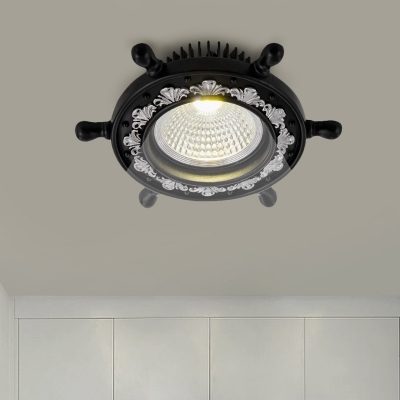 Black/White/Blue Rudder Flush Mount Lamp Modernist LED Resin Close to Ceiling Lighting Fixture