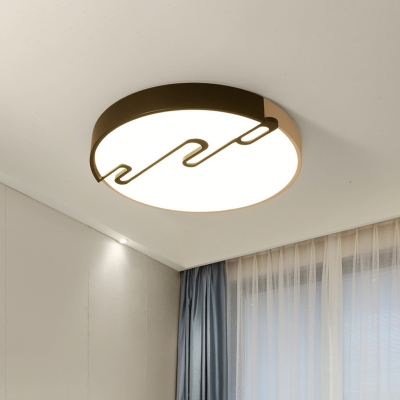 LED Bedroom Ceiling Light Minimalism White Flush Mount with Circular Acrylic Shade