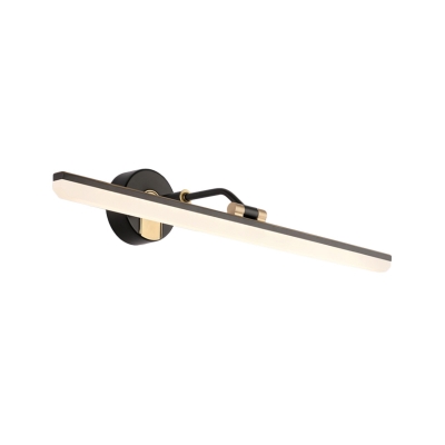 Linear Rest Room Wall Light Fixture Metallic LED Nordic Vanity Lighting Ideas with Telescopic Arm in Black/Gold