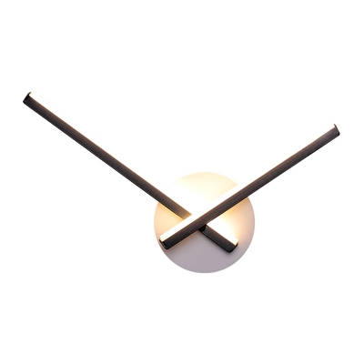 Black/White Overlapping Bar Wall Sconce Minimalist LED Metal Wall Mounted Lighting in Warm/White Light