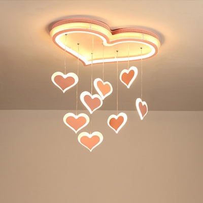 Cascading Loving Heart Ceiling Light Modern Romantic Iron Pink 21