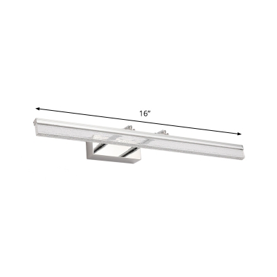 Linear Wall Lamp Fixture Nordic Acrylic LED Chrome Vanity Lighting Ideas with Aluminum Straight Arm in Warm/White Light