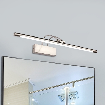 Metallic Tube Wall Lighting Ideas Modernism LED Brass/Nickel Vanity Wall Lamp with Swing Arm in Warm/White Light