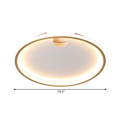 Modern Round Flush Light Fixture Metal 16