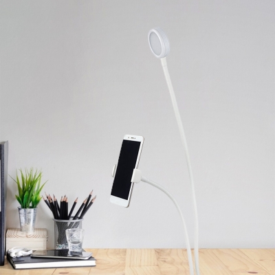 Modern Style LED Portable Fill Light Black/White Round USB Vanity Lighting Ideas with Metallic Shade