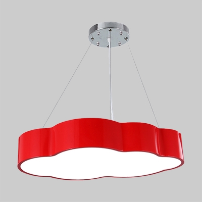 Red/Yellow/Green Cloud Drop Lamp Cartoon LED Acrylic Chandelier Pendant Light for Children Room