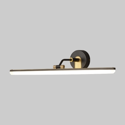Acrylic Linear Vanity Lighting Ideas Modernist Black/Brass 18