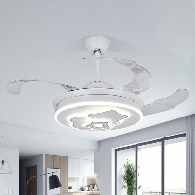 Circle Metallic Hanging Fan Lamp Modernism 42