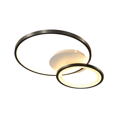 Dual Circles Ceiling Lamp Contemporary Sleeping Room 16