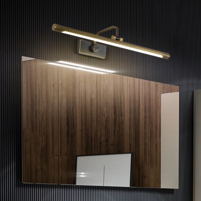 Stick Vanity Lighting Fixture Simplicity Metallic Black and Gold LED Wall Mount Lamp