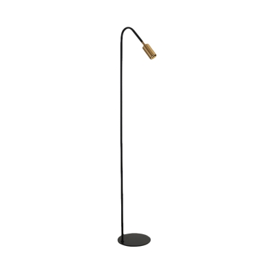 Tube Metallic Reading Floor Lighting Simplicity 1-Light Black Stand Up Lamp for Great Room
