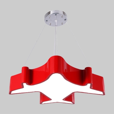 Acrylic Aircraft Ceiling Hang Fixture Contemporary LED Chandelier Light Fixture in Red/Yellow/Blue