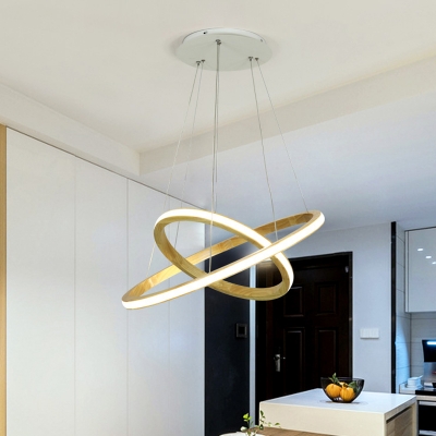 Circular LED Chandelier Pendant Modern Wooden 21