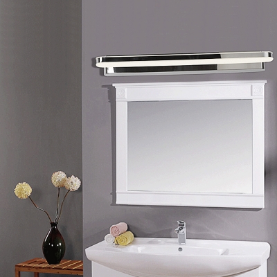 LED Bathroom Vanity Lighting Ideas Simple Nickel Wall Mount Lamp with Bar Metallic Shade in Warm/White Light