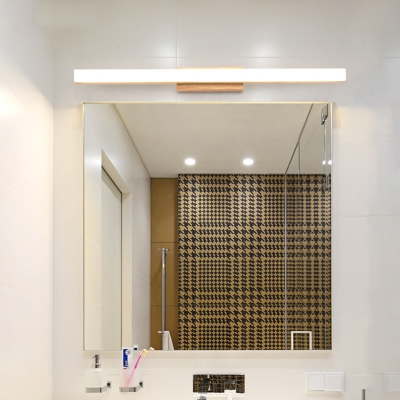 Linear Bathroom LED Vanity Lamp Acrylic Minimalist Wall Lighting in Beige, 16