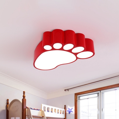Red/Yellow/Green Foot Ceiling Lighting Modern Style LED Acrylic Flush Mount Lamp Fixture for Nursery