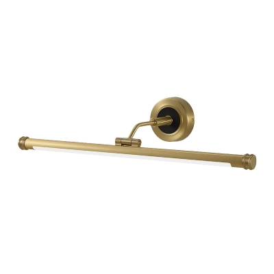 Tubular Metallic Adjustable Vanity Light Simplicity LED Brass Wall Mount Lamp Fixture
