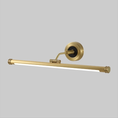 Tubular Metallic Adjustable Vanity Light Simplicity LED Brass Wall Mount Lamp Fixture