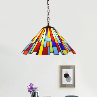 Conic Stained Glass Hanging Light Kit Mission 8