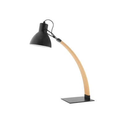 Conical Table Lighting Modernist Metal 1 Bulb Black/White Night Lamp with Bent Arm for Study Room