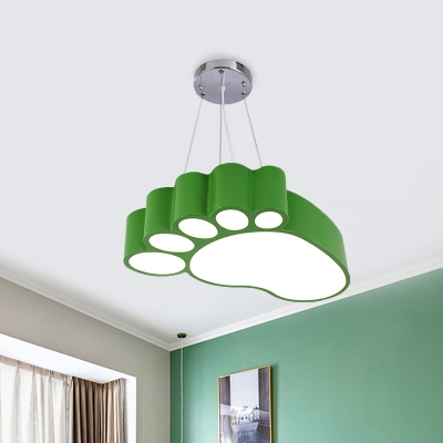 Foot Acrylic Hanging Lamp Kit Modern Yellow/Red/Green LED Chandelier Lighting Fixture for Sleeping Room