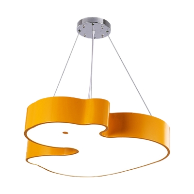 Minimalist Cute Duck Chandelier Light Acrylic LED Bedroom Suspension Pendant in Red/Yellow/Green