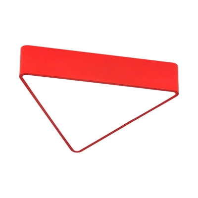 Triangle Sleeping Room Ceiling Lamp Acrylic LED Simplicity Flush Light Fixture in Yellow/Red/Blue