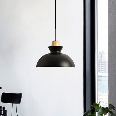 Cone/Bell/Bowl Small Pendant Lighting Macaron Iron 1 Bulb Kitchen Dinette Hanging Ceiling Light in Pink/Orange/White