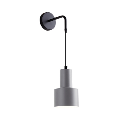 Grey Grenade/Bell/Cone Wall Hanging Light Nordic 1 Head Metal Wall Mounted Lamp in Warm/White Light