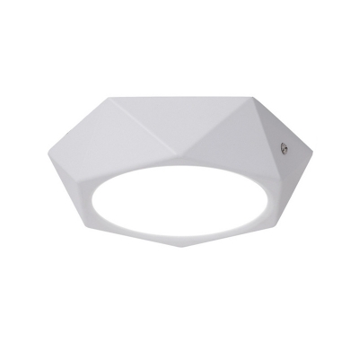 Geometric Surface Mounted LED Ceiling Light Nordic Metal White Flushmount for Meeting Room, 6w/12w/18w