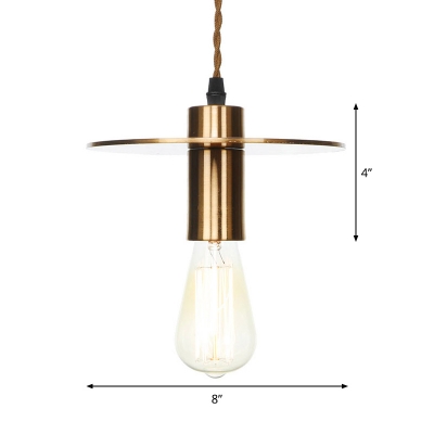 Iron Bronze Finish Suspension Light Bowl/Pierced Bottle/Flat Shade 1 Head Factory Ceiling Pendant Lamp