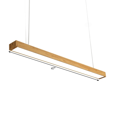 Wood Linear Pendant Light Fixture Nordic 35.5