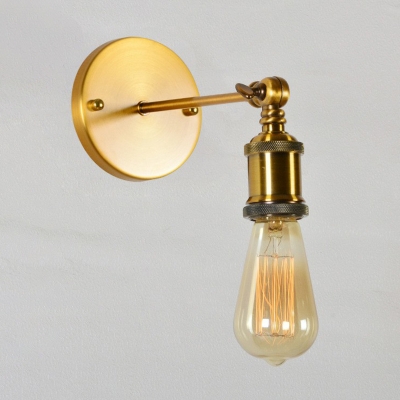 Metal Brass Task Wall Lamp Cone Shaded/Shadeless 1-Bulb Antique Wall Mount Lighting with Swivel Arm