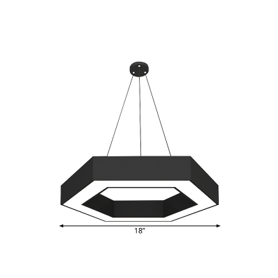 Beehive Design Acrylic Ceiling Light Modern Black LED Commercial Pendant Lighting Fixture, 18