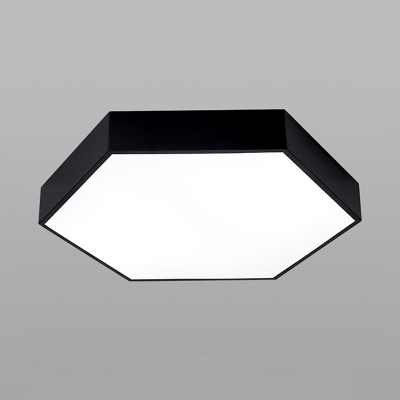 Black Hexagonal LED Pendant Light Contemporary Acrylic LED Hanging Lamp Kit for Office