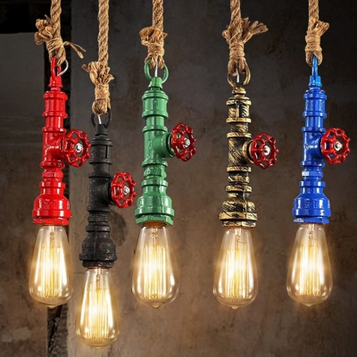 Ceiling Lights Iron Rust Water Pipe Cord Wall Lamp Pendant Lighting Fixtures New 