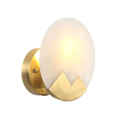 Metal Ball/Egg Shaped Wall Light Kit Farmhouse Single-Bulb Bedside Wall Mount Lamp in Brass