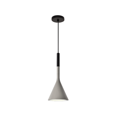 Conical Down Lighting Pendant Macaron Metal 1 Head Dining Room Hanging Light in Gold/Black/Grey
