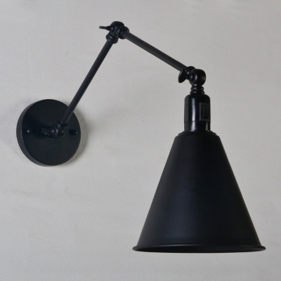Matte Black 1 Bulb Wall Lighting, Swing Arm Reading Lamps Wall Mounted