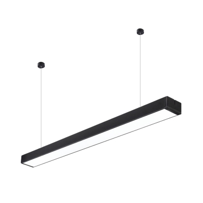 Rectangle Ceiling Suspension Lamp Modern Acrylic Black/White LED Pendant Light for Studio, 2