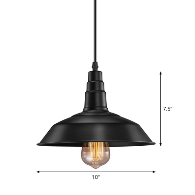 Black 1 Head Plug-in Pendant Lighting Factory Metal Barn Shade Hanging Ceiling Light