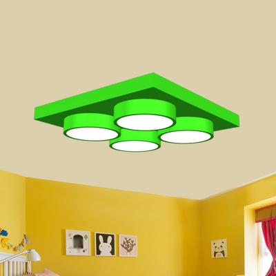 Red/Green Toy Block Ceiling Flush Kid 16
