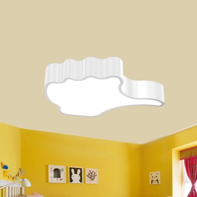 Thumb-Up Shaped Ceiling Lamp Creative Acrylic Nursery LED Flush Mount Light in White/Red/Pink