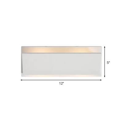 Rectangular Plaster Sconce Light Minimalist 1 Bulb White Wall Mount Lighting Fixture