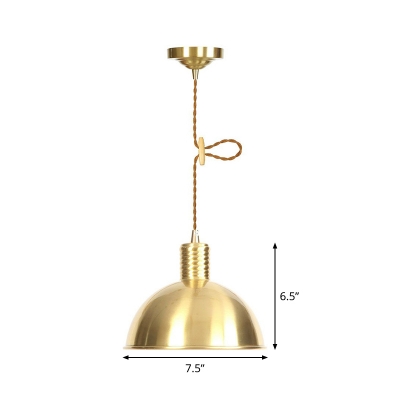 Gold Flared/Trumpet Shade Pendant Light Antiqued Metallic 1 Bulb Living Room Ceiling Suspension Lamp