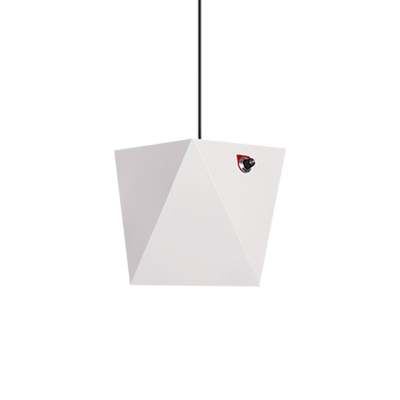 Beveled Shade Ceiling Hang Light Nordic Metal Black/White LED Suspension Pendant in Warm/White Light